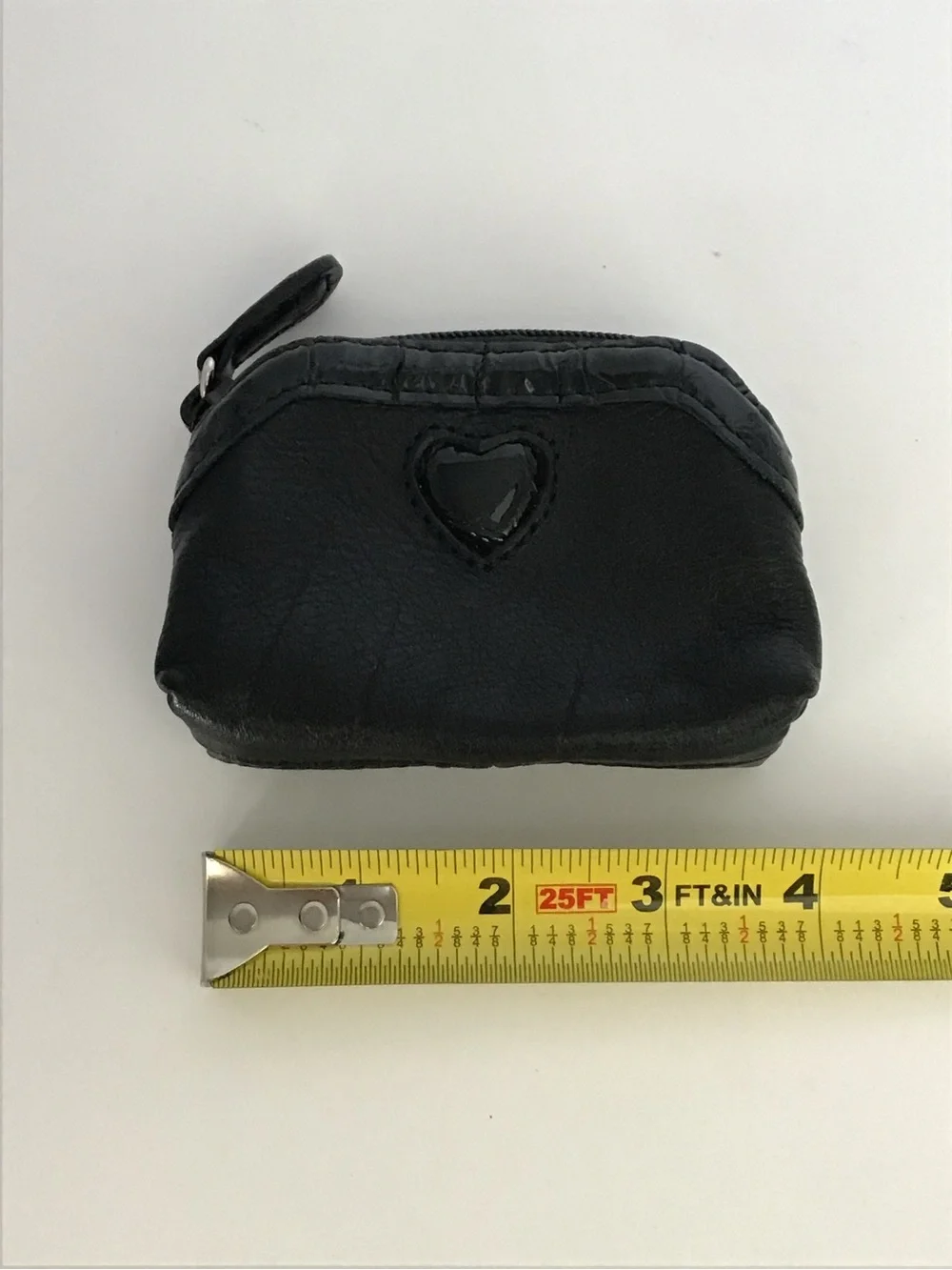 Brighton Black Leather Heart Accent Coin Pouch